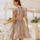 Linen Ruffle Mini Dress