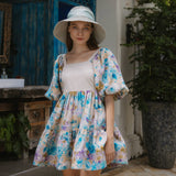 Puff Sleeve Floral Mini Dress